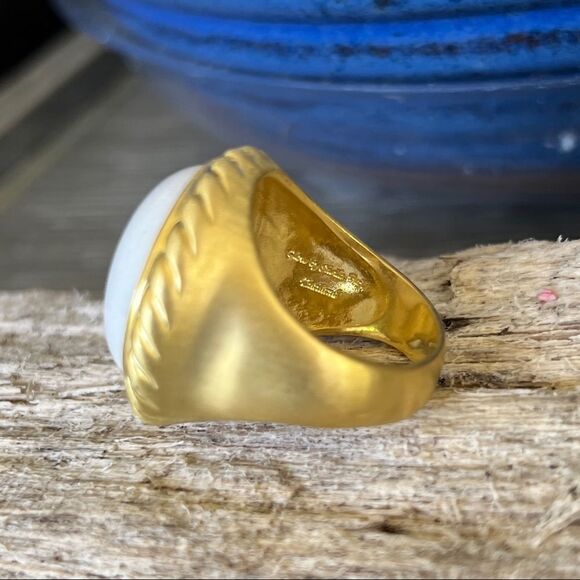 Dolomite 18k Button Sheila Fajl GLOW Masterpiece Statement Cocktail Ring - Picture 4 of 14